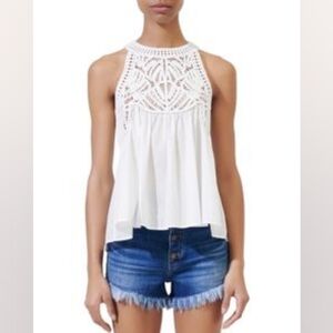 Ibiza Collection Lola Crochet-Trim Cotton Top